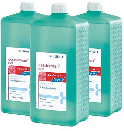 3x 1000 ml Eurofl. Schülke Desderman Händedesinfektionsmittel Desinfektionsmittel, farbstoff-/parfümfrei