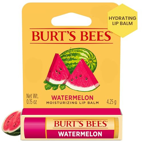 Burt's Bees Feuchtigkeitsspendender Lippenbalsam, 100 % natürlicher Ursprung, Wassermelone, 1 Tube