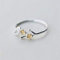 PRAK Damen 925 Sterling Silber Luxus Ringe,Einstellbare Wald Süße Goldene Blumen Blätter Niedlichen Vögel Ring Fashion Gezeiten Fließt Und Veranstaltungsräume Wesentliche Kleidung Passende Geschenk