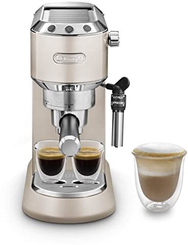 De'Longhi Dedica Metallics, Máquina Tradicional de Café y Capuchino, EC685.BG, 1 L, Color Beige