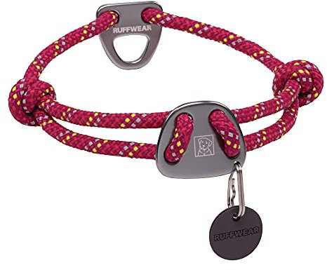 RUFFWEAR Knot-a-Collar, reflektierendes und verstellbares Hundehalsband mit Seil, 20-26, Hibiscus Pink