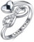 TOUPOP Infinity Ringe - Damen Weihnachtsgeschenke: 925 Sterling Silber Ringe mit Kristall, Plattierbarer Ich liebe dich Ring für Frauen und Mädchen