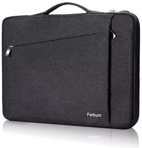 Ferkurn Laptop Case Sleeve Cover Chromebook Case Compatible with Macbook Air/Pro, iPad, Surface Pro, Acer Spin, HP, XPS, ASUS Vivobook, Samsung, Waterproof Laptop Bag, Black, 15 15.6 16 inch