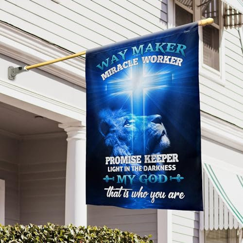 Amerikanische Flaggen-Weg Maker Wunderarbeiter Jesus Christus-Flagge DDH1349, Hausflagge (74,9 x 100,3 cm), USA-Flaggen, Premium-Polyester, dekorative Flagge für drinnen und draußen