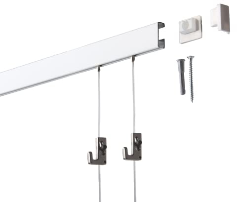 1,5 Meter (1 x 1,5m) SOFT-RAIL® Bilderschienen Set COMFORT (S), Weiß, versch. Längen und Farben