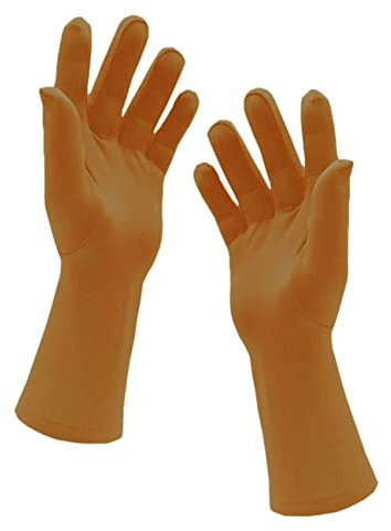 Chendvol Herren und Damen 24,1 cm Spandex Handschuhe Stretchy Cosplay Kostüm Handschuhe, Braun, Erwachsene