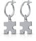 Amberta Women 925 Sterling Silver Dangle Hoop Earrings: Puzzle Piece Charm Hoop Earrings
