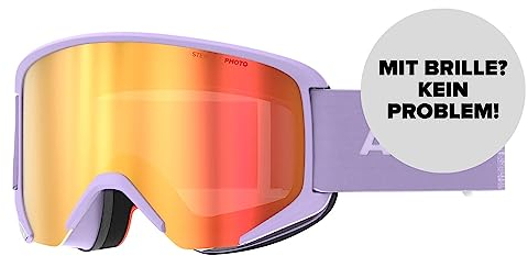 ATOMIC Skibrille Savor Photo Lavender I Outdoor-Brille mit 100% UV Schutz I Ski-Brille mit Photochrom-Scheibe I Sport-Brille mit kratzfester Beschichtung I Oversized Snowboardbrille