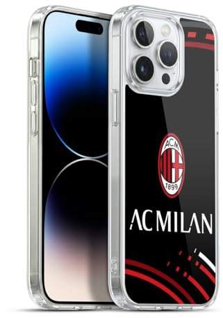 Head Case Designs Offizielle AC Milan Gekrümmt Wappen Muster Soft Gel Handyhülle Hülle kompatibel mit Apple iPhone 13 Pro Max