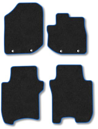 Honda Jazz (2011-2015) Carpet Car Mats | Blue Edge Trim Tailored Fit Floor Mats Full Coverage Protection Accessories Easy Clean Anti Slip Made in the UK
