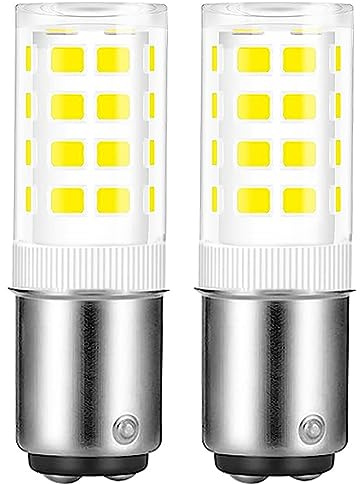 SSXBF BA15D LED Double Contact Bayonet Base 120 Volts 4W Bulb,Daylight 6000K,40W Halogen Replacement Bulb,Sewing Machine Bulbs Pack of 2……