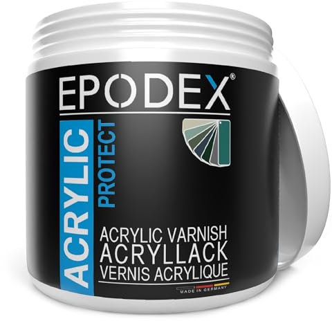 EPODEX® ACRYLIC PROTECT+ - Peinture de Protection Contre les Intempéries pour Bois Extérieur et Intérieur - Acrylique pour Meubles - 45 Couleurs - Transparent Incolore Blanc