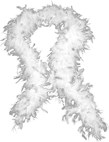 1,8 m 100 g Weiß Marabu-Federboa-Kostüm für Partys, Festivals, Stolz, Junggesellinnenabschied, Halloween, Weihnachten