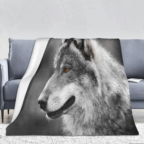 PAAHRYI Wolfsmuster Decke150x200cm,3D Wolfsdruck Kuscheldecke,Wald Wild Tier Wolf Fleecedecke,bequem und atmungsaktiv Wohndecke Für Teens Erwachsene (150 x 200 cm, C)