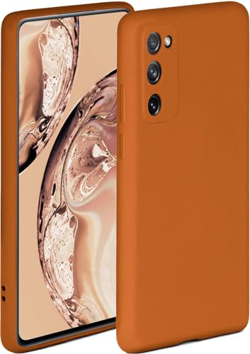 ONEFLOW Coque de protection souple en silicone avec bords surélevés et double couche Compatible avec Samsung Galaxy S20 FE/FE 5G Marron mat, SO-2239214-H-BRAUN