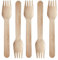Chef Royale 100 Disposable Wooden Forks - Eco Friendly Spoons Set - Biodegradable and Compostable Bamboo Wooden Cutlery Set for Christmas Parties Picnics,Weddings,Office (100 Wooden Forks)