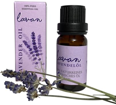 LAVAN Ätherisches Lavendelöl [100% NATURREIN] - 100% Lavandula Angustifolia - Perfekt geeignet für Aromatherapie, Duftöl, Massage, Reinigunsmittel und Insektenschutz