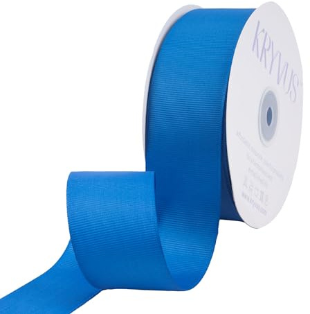 Kryvus Nastro in gros grain blu reale, 3,8 cm x 45 m, colore blu reale, per artigianato, confezioni regalo, accessori per capelli, decorazioni per matrimoni, cucito e fiocchi