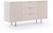 Sideboard Kommode 150cm in Kaschmir, Front mit Rillenoptik, Goldfarbene Griffe und Füße