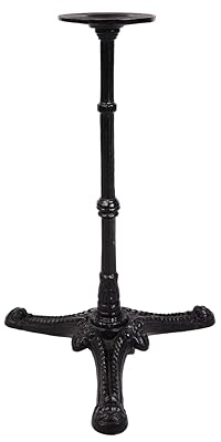 furnling Tischgestell Amsterdam, aus Gusseisen für runde Tischplatten bis 70 cm Ø oder quadratische Tischplatten bis 50 x 50 cm, Robuster Unterbau für vielseitige Anwendungen, schwarz