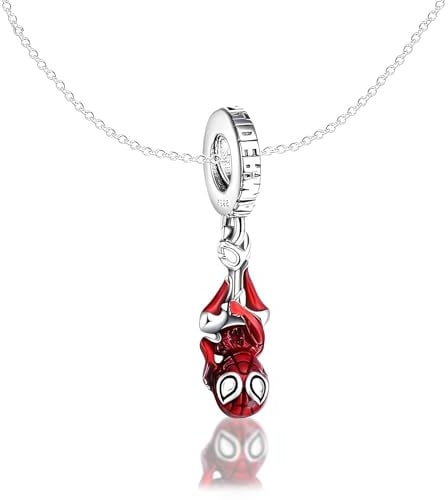 Halskette Spider, Silber 925 Charms Anhänger für Halskette, Spider Halskette Kinder, Karikatur Silber Charms, jungs geschenke schmuck, Feiertags-/Partygeschenke für Jungen/Männer/Fans