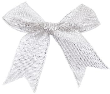 100 Stk 8.5x8.5cm Satinband Schleifen,Satin Band Deko Schleifen Fertigschleife Geschenkschleifen für DIY Handwerk Hochzeit Weihnachten Valentinstag Deko Karte Herstellung von Verzierungen,Silber A