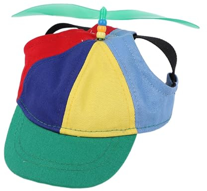 Walopola Propeller Mütze, Bunte Propellermütze Lustige Propellerkappe, Hubschraubermütze Propeller Cap Hubschrauber Kappe, Baseball Cap Par Hut Für Kleine Hunde, Welpen, Katzen