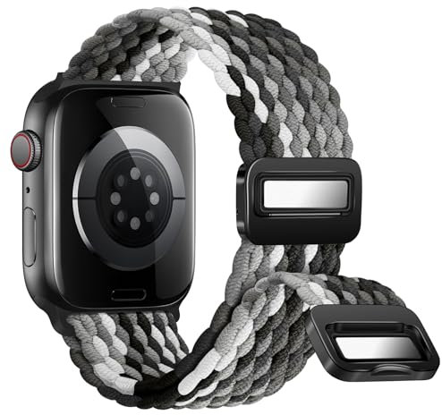 AidorMax Correa Trenzada Compatible con Apple Watch 42mm 41mm 40mm para Mujeres y Hombres, Pulsera de Repuesto con Hebilla Magnética Ajustable para Series 10 9 8 7 6 5 4 SE (Chocolate Oscuro)