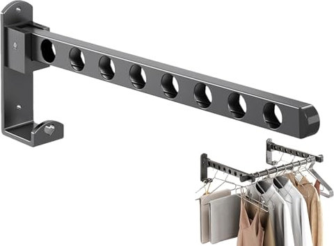 Vibhgtf Wandmontierter Wäscheständer, wandmontierter Kleiderständer, einziehbarer Wandtrockner | zusammenklappbarer Kleiderbügel, Wandtrockner für Badezimmer, Wäsche