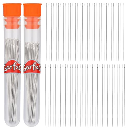 GarfxG 120pcs Beading Needles Straight Beading Needles for Jewelry Making, Size 10 and Size 11 Fine Thread Seed Beads Needles with Storage Tube for Bead & Sequin Embroidery Crafting DIY