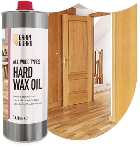 GRAIN GUARD Hard Wax Oil 1 Litre – Linseed & Carnauba Blend | Water & Stain Resistant Interior Wood Finish – Floors, Furniture & Worktops – Natural Satin Finish