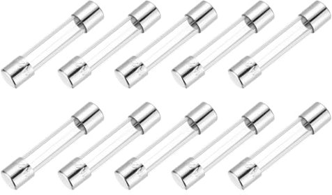 sourcing map Glassicherung, 1 A, 250 V, 6 x 30 mm, Zeitverzögerung, UL-gelistet, träge Sicherung für Haushaltsgeräte, 10 Stück