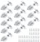 12pcs Kitchen Cabinet Soft Close Mute Full Overlay Hinges with Screws for Folding Wardrobe Cupboard Doors