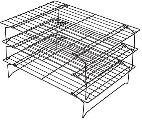 Edelstahl Abkühlgitter mit Antihaftbeschichtung, Grillplatte für Kekse, Kuchen, Brot, Perforiertes Design für Optimale Luftzirkulation
