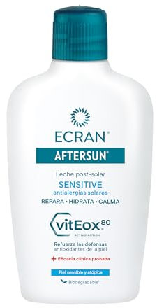 Ecran Aftersun Sensitive, Leche Post-Solar Hidratante y Reparadora para Pieles Sensibles y Atópicas - Repara, Hidrata y Alivia la Piel tras la Exposición Solar- Bote de 200 ml