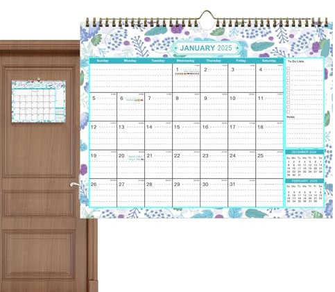 LearnLyrics Kalender 2025, Wandkalender 2025, Kalender von Januar 2025 bis Dezember 2025 | Ästhetische Dekoration der Hauswand, Kunstkalender für die Organisation und