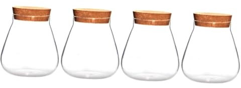Contenedor de terrario hidropónico con Botella de Vidrio, hidroponía, 4 Piezas, Botella de Vidrio con Corcho, florero for micropaisaje, contenedores de Alimentos, Botella de terrario con micropaisaje