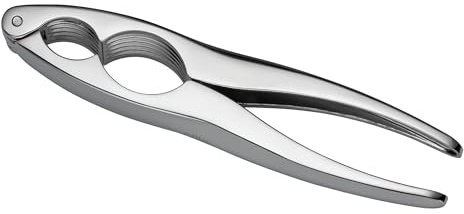 cilio Nussknacker DOPPIO, verchromtes Metall, geriffelte Innenfläche | Nussbrecher, für Haselnüsse, Walnüsse und Mandeln, rutschfest, robust, verchromtes Metall, geriffelte Innenfläche