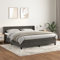 OHOOWOO Boxspringbett mit Matratze Dunkelgrau 180x200 cm Samt,Traumhaftes Boxspringbett aus Samt mit Taschenfederkernmatratze und verstellbarem Kopfteil