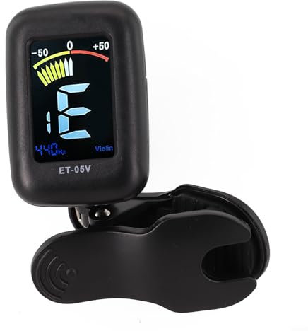 Cello Stimmgerät, elektronisches Mini-Stimmgerät, Clip-On-Zubehör für Musiker, für verschiedene Instrumente wie Violine, Viola, Cello und Kontrabass.