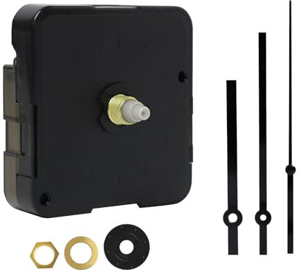 EuAcesry Mouvement d'horloge Silencieux, Mécanisme d' Horloge avec Aiguilles Noir Super Silencieux, Mecanisme Horloge Complet avec Aiguilles, Mouvements pour Horlogerie