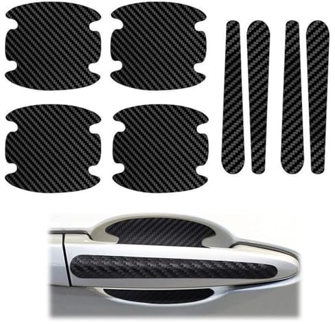 Car Door Handle Protectors,8 Pcs Car Door Handle Protective Film Auto Door Handle Protective Film Car Door Handle Scratch Protector Black Sticker Protector Anti-Scratches Door Side Handle Paint Guard