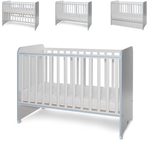 Lorelli Babybett Sweet Dream 124 x 68 x 95 cm Unterbettrahmen mit zwei Ebenen, Farben:blau
