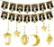 HFMYGS Ramadan Deko, Ramadan Mubarak Banner Stern Mond Laterne Girlande Eid Mubarak Dekoration Set, Ramadan Kareem Deko für Muslim Islamic Party Ramazan Dekor