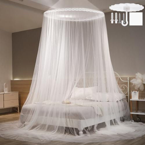 CINGHIA Mosquitera para Cama,Mosquitera Cama Matrimonio Prevenir Insectos,Diseño de Cúpula Mosquitero de Dosel,Mosquitera Viaje,Mosquitera Jardin,Mosquitera Universales de Color Blanco 60x250x1100cm