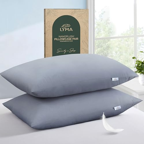 LYMA Pillow Cases Pack of 2 & 4,Ultra Soft Breathable Housewife & Oxford Cover, OEKO-TEX Certified,Nanoplush Double Brushed Quick Dry Pillowcases, Envelope Closure Wrinkle Fade Resistant,50x75 CM