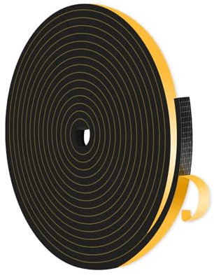 MIKONIYA Türdichtung,Moosgummi Selbstklebend,Dichtungsband Selbstklebend zur Isolierung von Türrahmen,Fenstern und Klimaanlagen (Schwarz,7mm x 2mm x 3M)