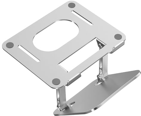 UNTERING Support de bureau réglable pour ordinateur portable et tablettes jusqu'à 17 pouces - Noir gris argenté - En aluminium