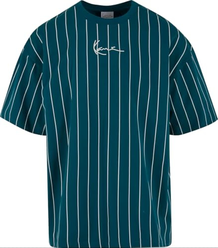 Karl Kani Small Signature Pinstripe T-Shirt (DE/NL/SE/PL, Alphanumerisch, L, Regular, Regular, Green)