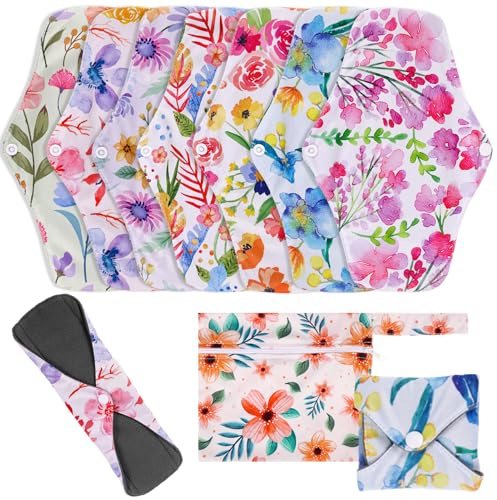 XEPST 7 PCS Waschbare Slipeinlagen, Stoffbinden Waschbar Slipeinlagen Damen Carefree Stilleinlagen Postpartum Pads Waschbare Binden